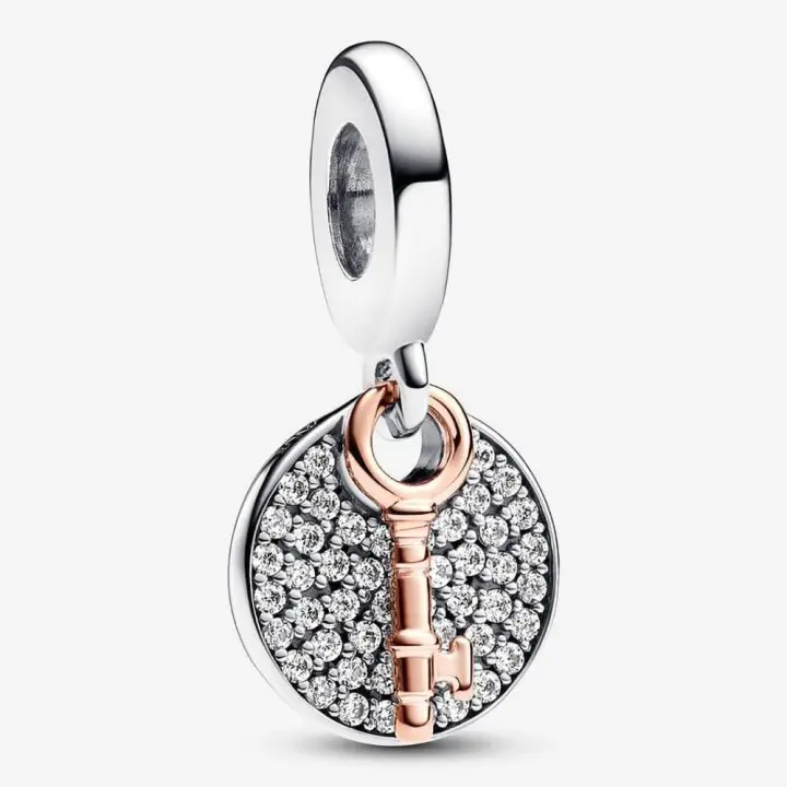 Pandora Charm de Colgante en Plata de Ley Clave de la felicidad en dos tonos，Incluye Caja Original - 1