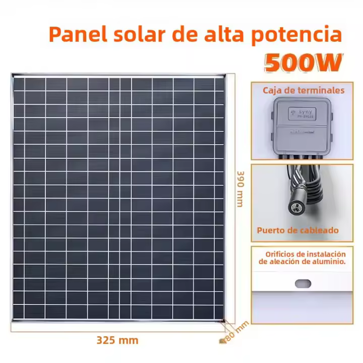 Kit Solar 1000W 12V Fácil Instalación 2 Paneles 500W Cada Uno Sin Enredos De Cableado Para Principiantes Para Hogar/RV - 1