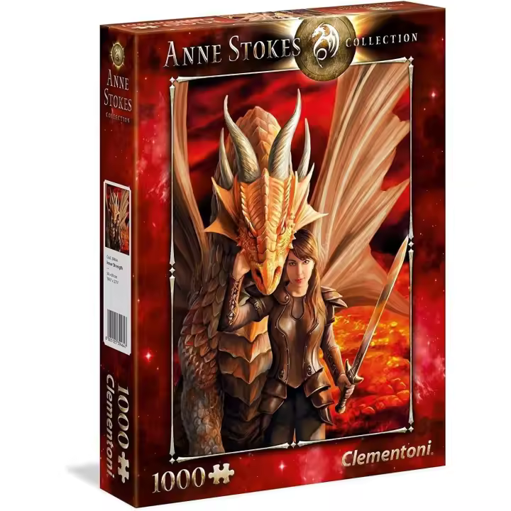 Clementoni - Puzzle 1000 piezas Fantasy Fuerza Interior, Anne Stokes Inner Strenght, puzzle adulto vertical Fantasy Dragones (39464) Referencia: 39464 CLEMENTONI 37 x 5,5 x 28,1 cm  ASIN B079Q7HGYF - 1