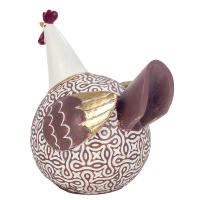 CAPRILO REGALOS & DECORACIÓN Figura Decorativa Rústica de Resina "Gallina Alas Doradas". Adornos y Esculturas. Animales. Regalos Originales. Decoración Hogar. 17 x 13 x 20 cm. - details 1