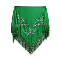 Manton Bordado en Flores Para Adulto. Mantones Flamenco Sevillana.Mantón para fiesta ,Ancho de 170cm - details 4