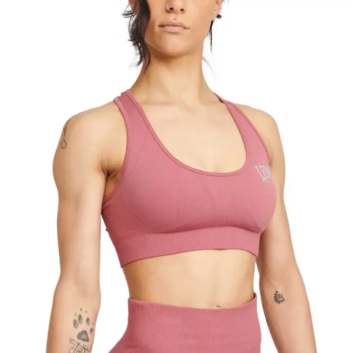 Ropa mujer Tops y sujetadores deportivos Leone1947 Top Deportivo Logo Rosa - 1