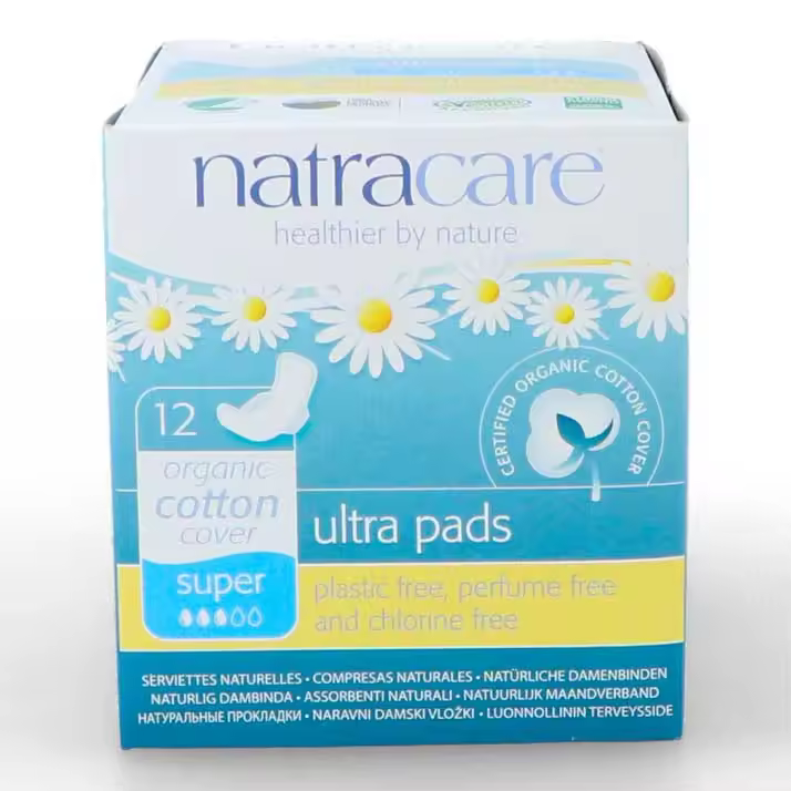 Compresa Con Alas Super 12Ud. Natracare - Protección Menstrual Confiable - 1