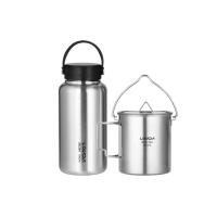 Botella Deportiva De Acero Inoxidable LIXADA 1050ml Con Tetera Colgante De 750ml a Prueba De Fugas Para Camping Y Senderismo Al Aire Libre - details 9