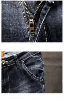 Jeans Rupturados Para Hombre 2024 Otoño Nuevos Stretch Slim Straight Pantalones Streetwear Jovenes Pequeños Detalles En Denim - details 4