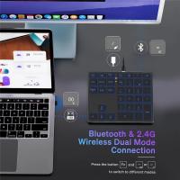 Teclado Numérico Portátil SeenDa Con Retroiluminación RGB Bluetooth Recargable 34 Teclas Estilo Delgado Para Entrada De Datos - details 2