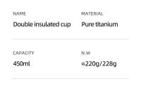 Tiartisan Termo De Deporte De Titanio 450ml Impermeable Y a Prueba De Fugas Para Camping Y Exteriores Con Aislamiento Por Vaciado - details 11