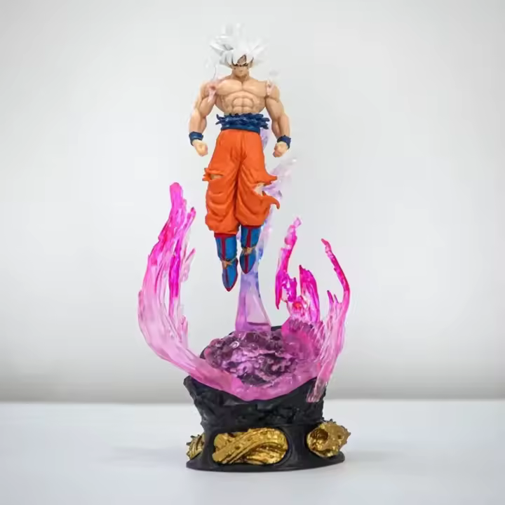 Figura De Acción Dragon Ball Goku Ultra Instinct Luz Emitida 25cm Modelo De Estatuilla Decorativa Juguete Regalo Para Fans - 1