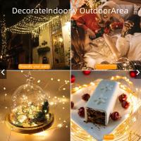 Guirnalda De Luces LED Blanca Para Navidad Y Fiestas Decoración De Año Nuevo Batería Operada Adornos Para Bodas Y Fiesta En El Salón - details 5