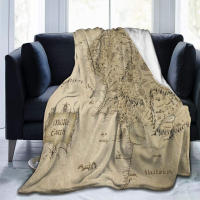 Manta De Plush Resistente Al Desvanecimiento Con Mapa De Middle Earth Estilo Lord of the Rings Para Adultos Uso Doméstico Y Viajes - details 1