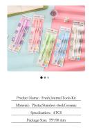 Kit De Herramientas Para Carpintería Y Manualidades 4pcs De Pincel De Pegamento Y Cuchillo Para Scrapbooking Suministros De Papelería Kawaii - details 0