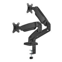 Aisens Soporte Monitor TV Doble Escritorio Mesa para Dos Pantallas 17 a 32 Pulgadas 17" a 32" VESA 75/75 mm Gestión del Cableado Brazo de Montaje Articulado 3 Pivotes, 2 Brazos Ajuste 3D Altura con Inclinación, Giratorio, Rotar 9 kg Por Brazo - details 0