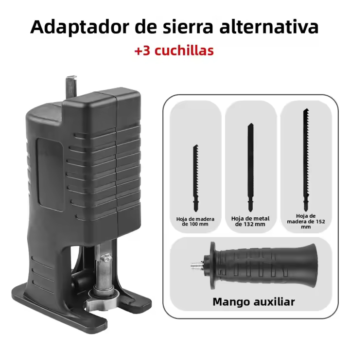 Kit De Adaptador Para Sábanas Reciprocantes Multipropósito 3/9pcs Herramienta De Carpintería DIY Para Corte De Madera PVC Metal - 1