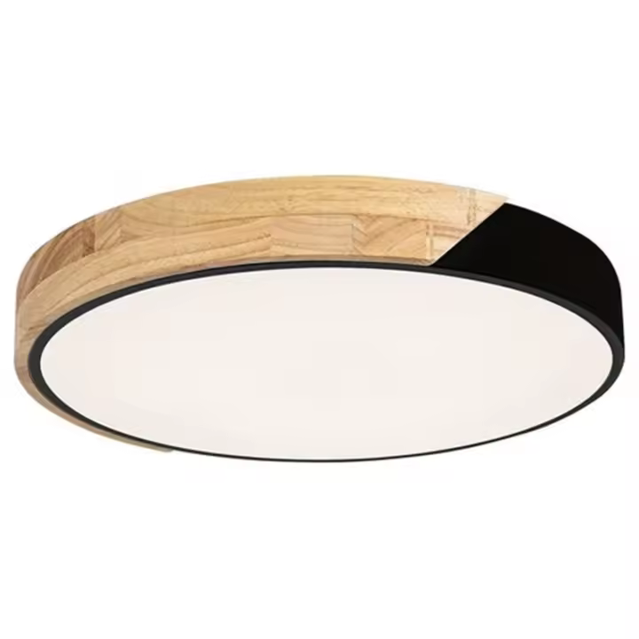 Plafón Redondo LED 24W 4000K Negro mate Estilo Escandinavo Metal/Madera IP20 MAPLE 4000K RABALUX - 1