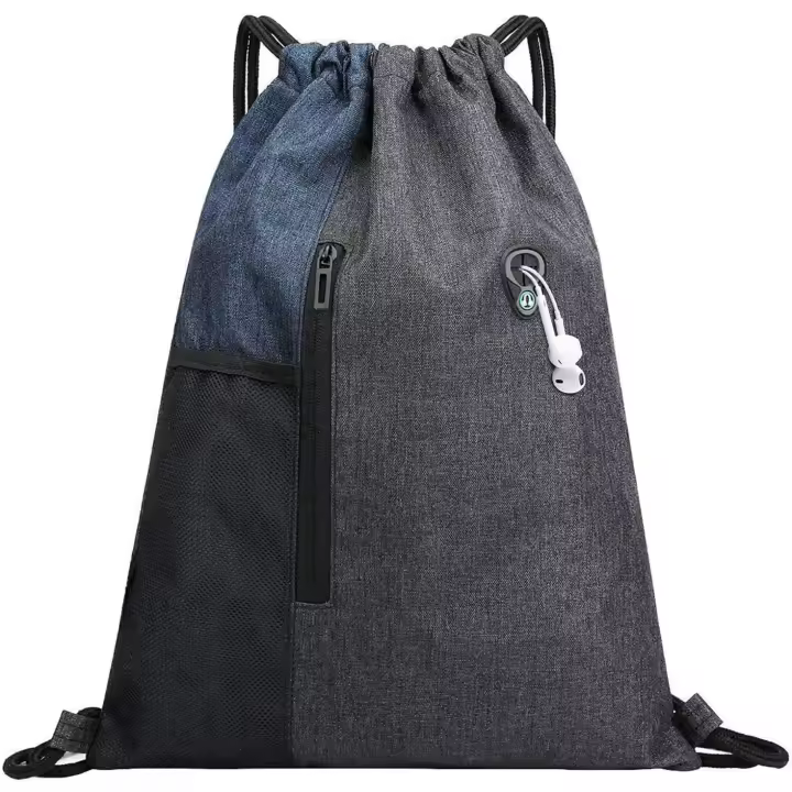 Bolsa impermeable para Gimnasio, mochila Deportiva with orificio para auriculares, Azul Marino - 1