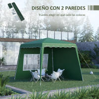 Outsunny Carpa Plegable con 2 Paredes Laterales 2,89x2,89 m Cenador Pabellón de Jardín con Altura Ajustable y Bolsa de Transporte Protección UV50+ para Exterior Patio - details 3
