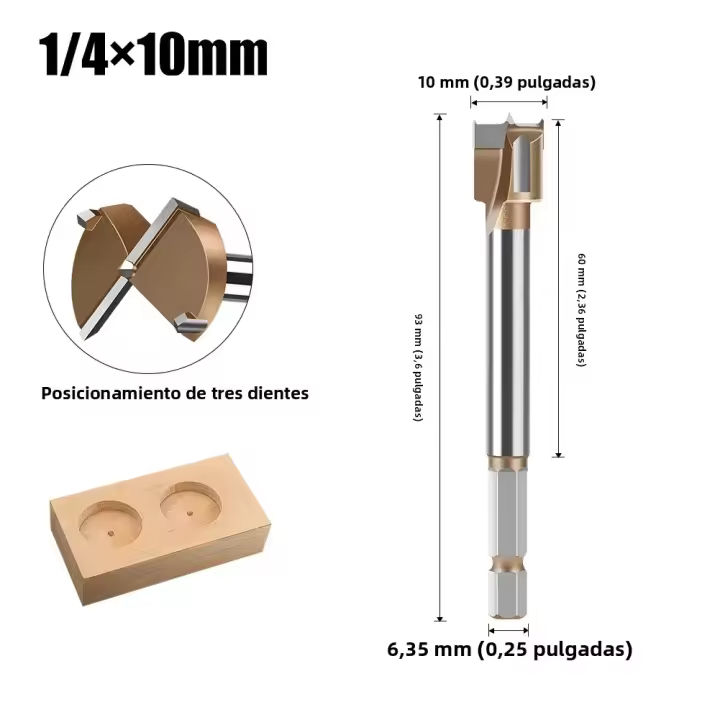 Juego De Abrazaderas Hexagonales 10-50mm Para Carpintería Multiusos Abre Agujeros En Madera Herramienta De Perforación Para Puertas De Madera Y Juntas Circulares - 1