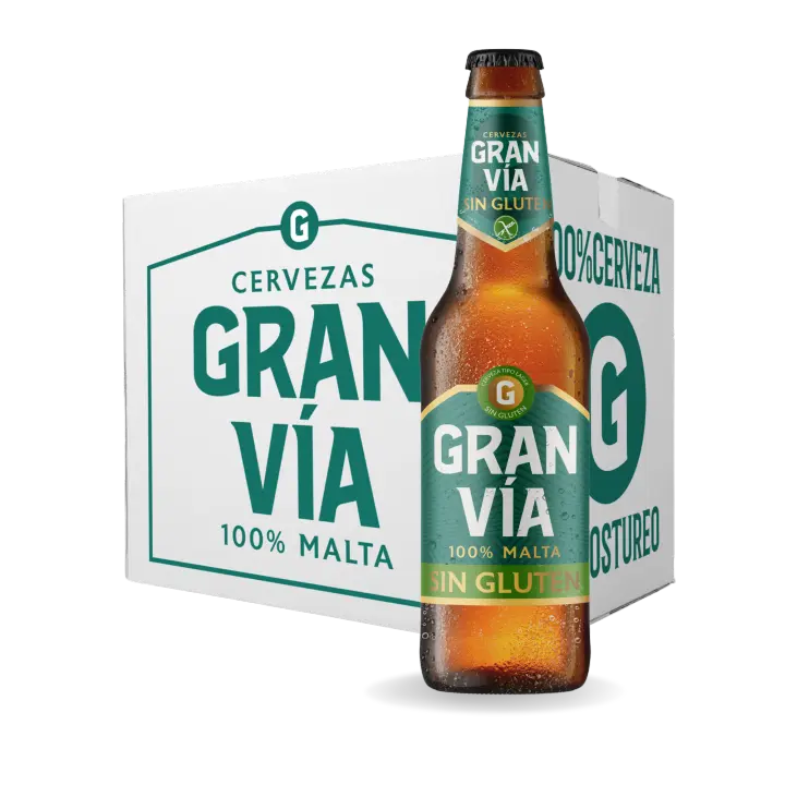 12 Botellas de Cervezas Gran Vía SIN GLUTEN 100% Malta - 1