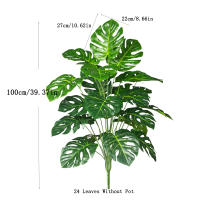 Arbusto De Monstera Artificial 70-100cm Hojas De Tortuga Verdes Plástico Simulación Alta Para Decoración De Jardín Oficina Interior - details 12
