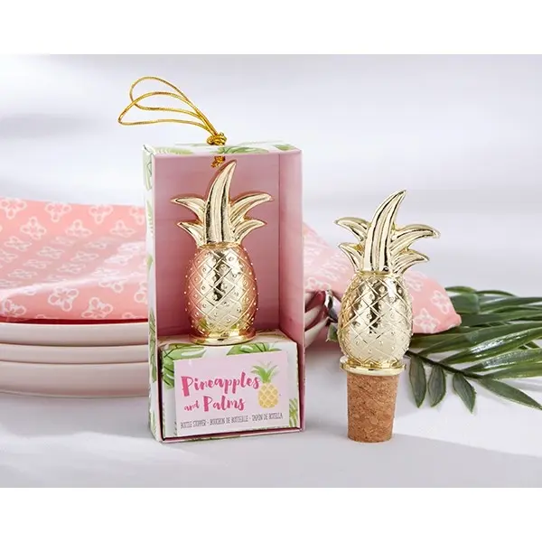 Lote 20 Tapones Botella Piña En caja de Regalo - Detalles Bodas Originales Unisex Recuerdos - 1