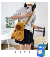 Mochila De Peluche Capybara Kawaii Moda Muñeco De Peluche Bolsa Para Niños Bolsa De Hombro Mini Mochila Regalo Para Novia - details 12