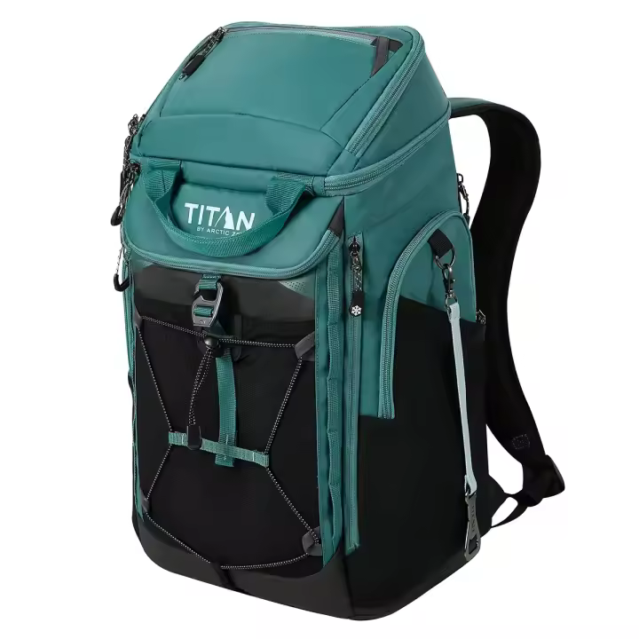 TECNOLIFE NEVERA PORTATIL TIPO MOCHILA TITAN ARTIC ZONE VERDE Y AZUL. CAPACIDAD 26 LATAS - 1