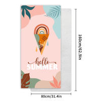 Toalla de playa de terciopelo de doble cara de 80 x 160 cm con diseño de helado, de secado rápido, con estampado de microfibra. - details 6