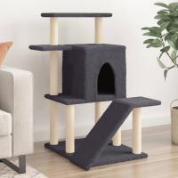 vidaXL Rascador para Gatos con Postes de Sisal Árbol Torre 97 cm Color Crema,  Gris claro,  Gris oscuro y mas - details 2