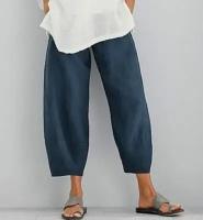 Pantalones bombachos Holgados de Lino y Algodón para Mujer, pantalón informal, Talla Grande, Verano, Fashion Irregular, informal, High Belt, elástico Belt, rectos, suelta, pantalones Cargo de Verano para Mujer - details 22