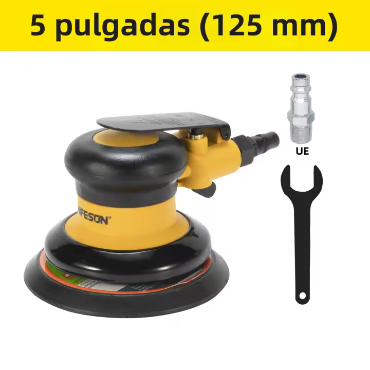 HIFESON Lijadora Orbital Pneumática De 5/6 Pulgadas Para Tratamiento De Pintura De Coche Eliminación De Oxidación Y Polvo Máquina De Pulido Y Lijado - 1