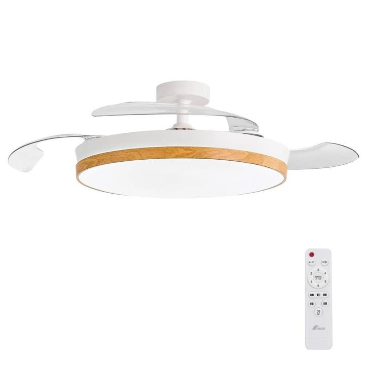 Ventilador Ventilador de techo con luz LED y aspas retráctiles Yoevu 3ND-06 | 107cm, A, Blanco — oferta en Miravia