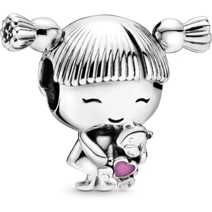 Joyería PANDORA Charm de plata de ley con forma de niña，Incluye Caja Original - 1