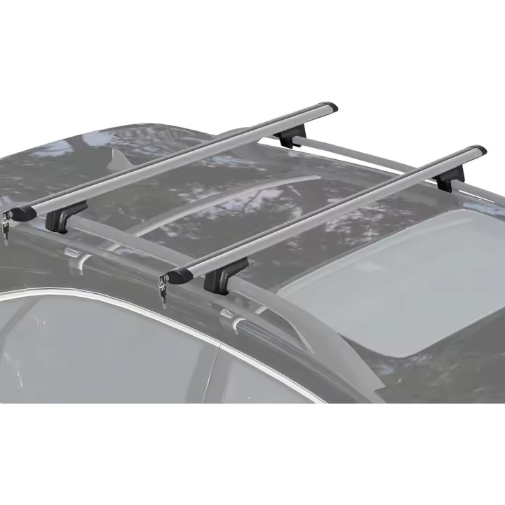 Barras de Techo Universales para Vehículos de Aluminio Bacas Portaequipajes Coche Automóvil Baca para Coche Universales con Cerradura Carga 75 kg 123,5 cm Plata - 1