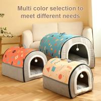 Cama De Gato Y Perro Invierno Cálido Con Tentación De Sueño Profundo Sillón Geométrico Nido Cómodo Para Mascotas Medianas Y Grandes Ropa De Cama Lavable Y Desmontable Suministros De Mascotas - details 8