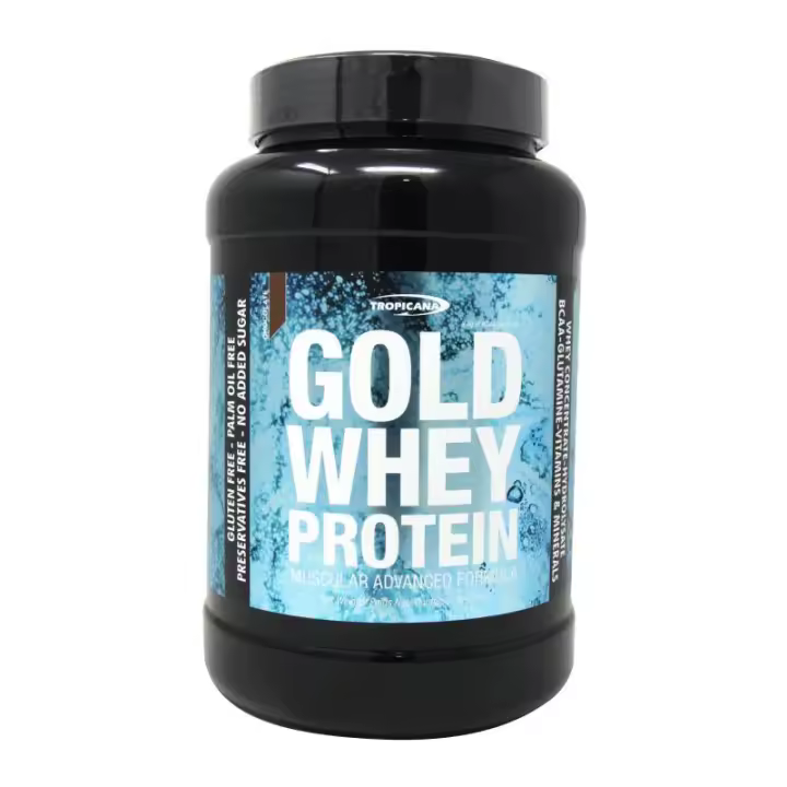GOLD WHEY PROTEIN MUSCULAR ADVANCED FORMULA 1 KG- Gold Whey Protein – Fórmula avanzada: 76% proteína, BCAA, glutamina y vitaminas - Olympus Sport Nutricion - Tropicana - 1