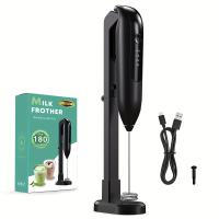 Batidora de Leche Eléctrica Portátil - Batidora de Mano Recargable por USB para Café, Lattes y Matcha - Incluye Accesorio de Batidor y Soporte - details 0