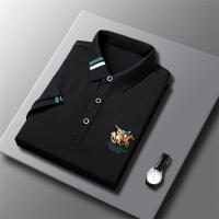 Camisa Polo Casual Para Hombres De Color Sólido Con Bordado Manga Corta Estilo Callejero Nuevo Arribo Moda Streetwear Verano - details 3