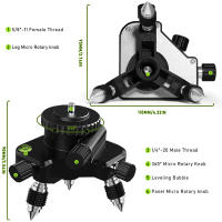Nivel Láser CLUBIONA Con Base Metálica De Rotación 360 Grados Soporte De Ajuste Para Interfaz De 1/4 O 5/8 Herramienta De Medición - details 1
