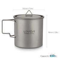 Lixada Taza De Agua Ultraligera De Titanio Con Manija Plegable Para Exteriores 300/350/550/650ml/750ml Ideal Para Picnics Y Uso En La Mesa - details 12