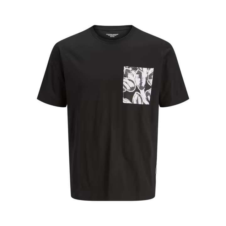 Jack & Jones Split Camiseta Con Bolsillo Manga Corta Color Negro - Elástico, Suave Y Combinable - 1
