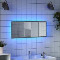vidaXL Espejo de baño LED acrílico color 100x8,5x37 cm en color Roble Sonoma/Negro/Madera antigua y más | decorativo de pared para baño dormitorio recibidor moderno - details 5