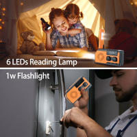 Radio Portátil De Mano Con Crank Solar Y USB 5000mAh LED De Emergencia Flashlight  AM/FM/WB NOAA Weather Radio Para Exteriores - details 7