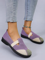 Zapatos Planos De Mujer Color Bloqueado Sencillos Y Moda Transpirables Para Primavera Y Otoño Cierre SLIP-ON Cómodos Y Prácticos - details 7