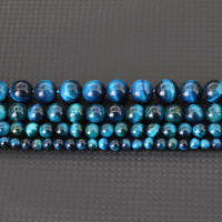 Tigre Azul Piedra De Ojos Noter Grado a 6/8/10/12mm Para Hacer Joyas Perlas Redondas Brillantes Y Llanas Para DIY Pulsera Pendiente Collar - details 4