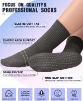 Calcetines De Yoga Para Mujeres 4-6 Pares Color Sólido Antideslizantes Para Pilates Y Ballet Calcetines De Media Altura Tejidos En Poliéster - details 5