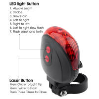 Luz Trasera De Bicicleta LED Con 2 Láseres Y 5 LEDs Impermeable Seguridad Advertencia Luz Trasera MTB Para Ciclismo - details 3