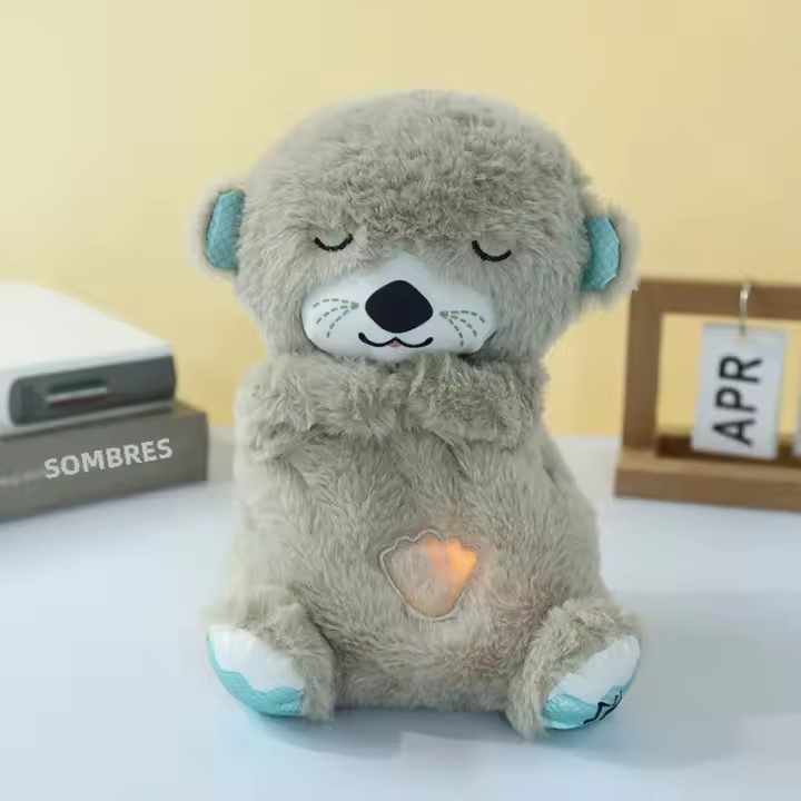 Oso De Peluche Musical Con Luz Y Sonido Para Bebés Otter Playmate Y Dormir Sensory Comfortable Regalos Para Recién Nacidos Unisex Tamaño 25-30cm - 1