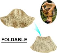 Sombrero de Paja para Mujer - Gorra Plegable de Ala Ancha - Protección UV - details 1
