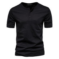 Ropa para hombre, camiseta de manga corta con cuello redondo, camiseta de peso pesado para hombre, camisa deportiva delgada de color sólido - details 5