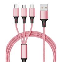 Cable de datos One Drag Three para Android Typec 3 en 1 carga rápida 1,2 m trenza de nailon transmisión de datos conveniente y rápida - details 0